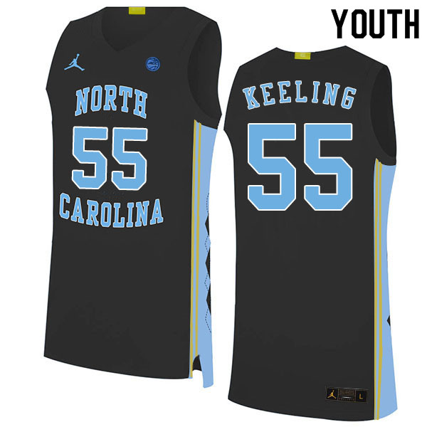 2020 Youth #55 Christian Keeling North Carolina Tar Heels College Basketball Jerseys Sale-Black - Click Image to Close